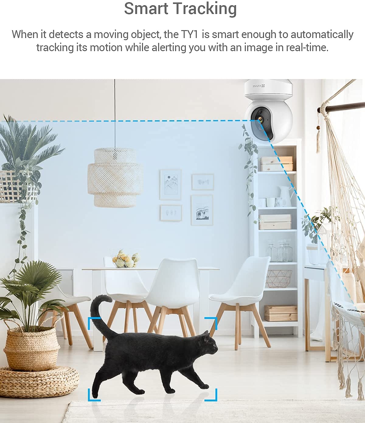 EZVIZ CS-TY1(1080P) Smart Home WiFi CCTV Camera with Motion Detection | Smart Tracking | Two Way Talk | Smart Night Vision | Sleep Mode and MicroSD Card Slot Alexa Voice Control Features - Image 4