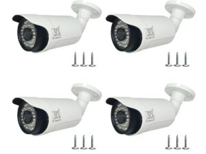 MX Dummy CCTV Camera Metal Body Outdoor Camera Fake Camera Dummy CCTV Bullet Camera (Fake Camera No Audio/No Video) with Battery Operated Red Led Light is Ideal for Home (4pcs)