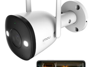 Imou 5MP High Definition Outdoor Security Bullet CCTV Camera, Color Night Vision, Human Detection, Up to 512GB SD Card, IP67, Spotlight, Audio Recording, WiFi & Ethernet Connection, Alexa Enabled