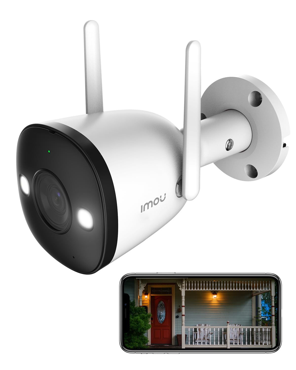Imou 5MP High Definition Outdoor Security Bullet CCTV Camera, Color Night Vision, Human Detection, Up to 512GB SD Card, IP67, Spotlight, Audio Recording, WiFi & Ethernet Connection, Alexa Enabled