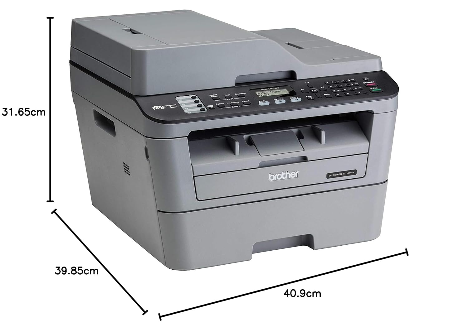 Brother MFC L2701D Auto Duplex Multifunction (Print, Scan, Copy, Fax) Laser Printer With 30 PPM Print Speed, Automatic Document Feeder, 2 in 1 ID Copy Button, 2-line LCD Display, 250 Sheets Paper Tray - Image 6