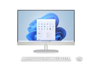 HP All-in-One 24,13th Gen Intel Core i7-1355U,23.8inch(60.5 cm),FHD,Anti-Glare,16 GB DDR4,512GB SSD, 710 White Wireless Keyboard and Mouse Combo,Windows 11,Shell White, 5.53kg,24-cr0037in