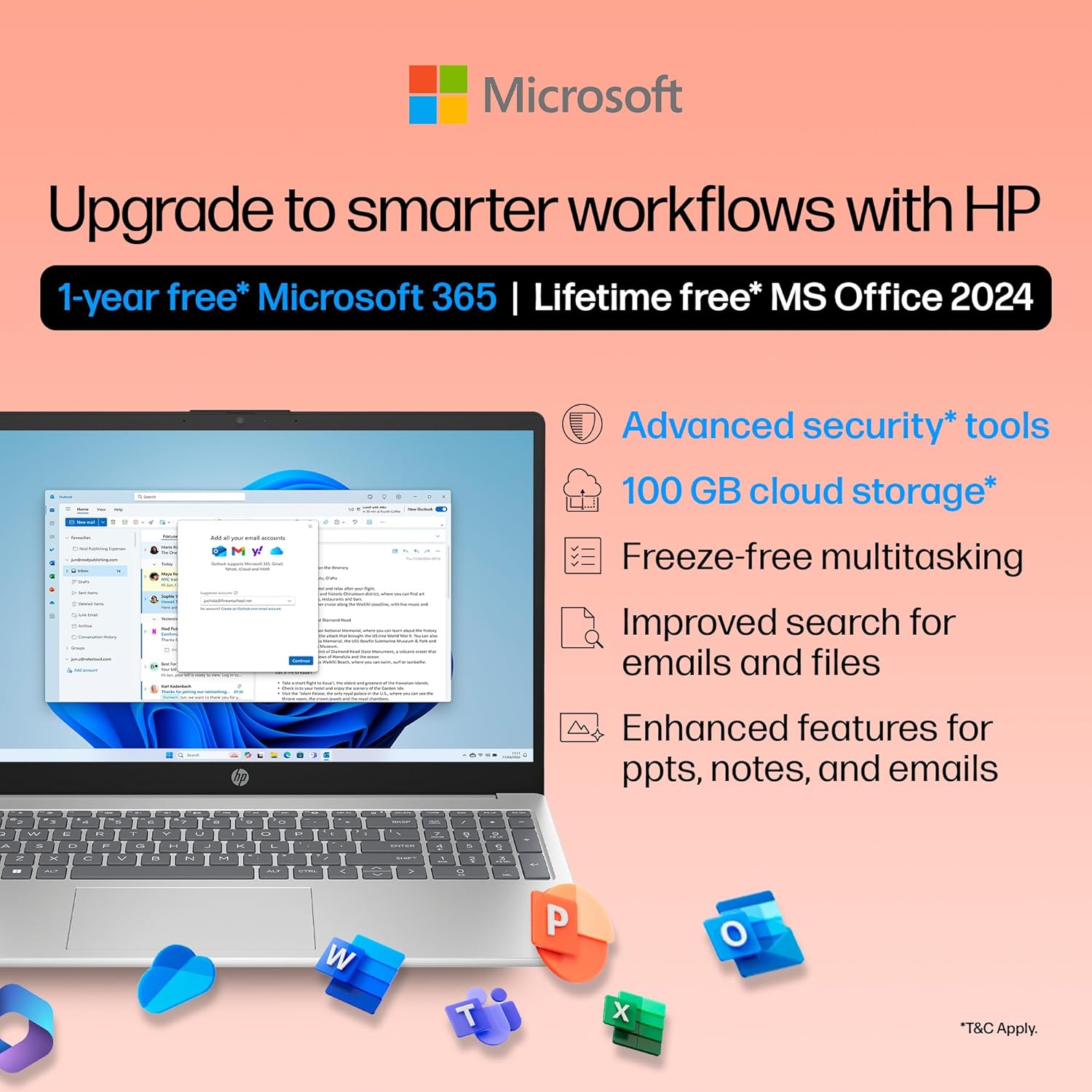 HP 15, 13th Gen Intel Core i5-1335U (16GB DDR4, 512GB SSD) FHD, Anti-Glare, Micro-Edge, 15.6''/39.6cm, Win11, M365 Basic(1yr)* Office24, Silver,1.59kg, fd0577TU, Iris Xe, FHD Camera w/Shutter Laptop - Image 7