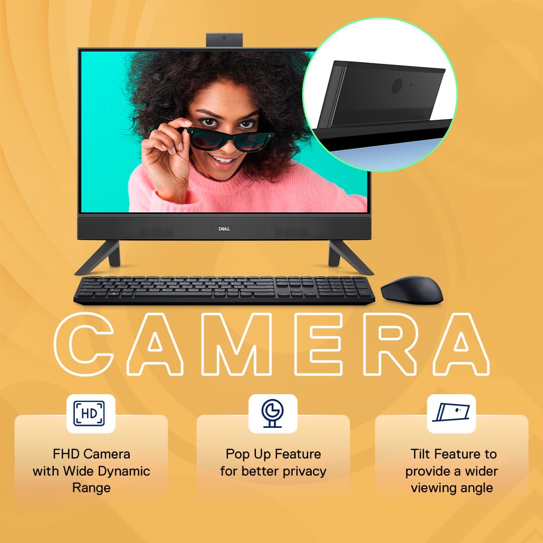 Dell 24" All-in-One PC (5420), 13th Gen Intel i5-1335U, 8GB DDR4, 512GB SSD, 23.8" FHD AG Infinity Narrow Border, Pro Wireless Keyboard + Mouse, Cover Black Molded Chin, Win11 + Office H&S 2021 - Image 5