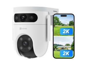 EZVIZ by Hikvision|1296P H9C Dual-Lens(3MP+3MP) Pan & Tilt Wi-Fi Camera|2-Way Talk|AI-Powered Human/Vehicle Detection|Active Defense with Siren and Strobe Light|Weatherproof Design|Upto 512GB Support