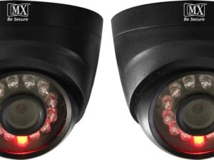 MX 2Pcs CCTV Camera Dome Cameras (Fake Camera No Audio/No Video) with Battery Operated Red Led Light is Ideal for Home & Office -2PCS