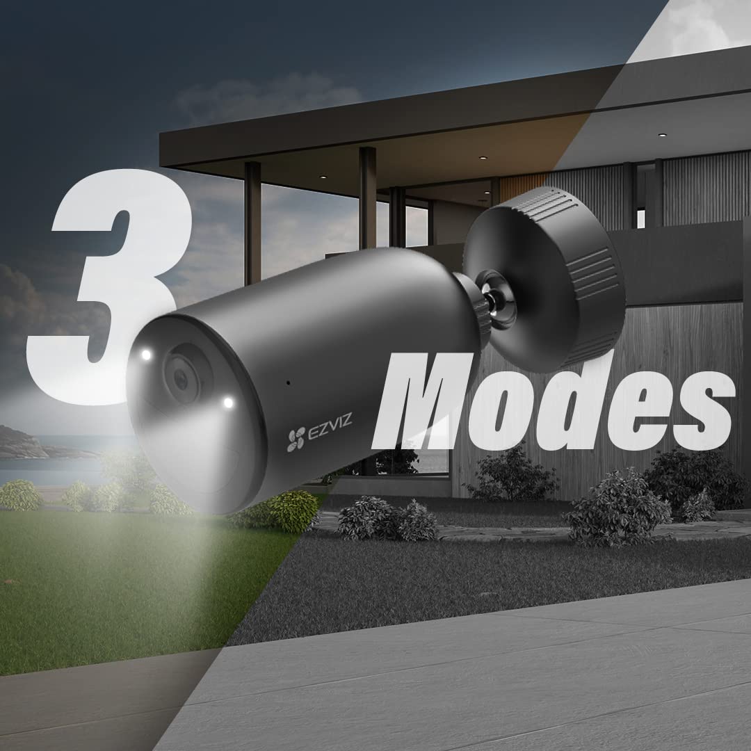 Ezviz WiFi Camera, Outdoor Security Camera, 2K Wireless Battery Powered CCTV Camera, Color Night Vision, 2-Way Talk, Human Detection, Active Defense, Weatherproof, 256G SD/iCloud Storage, Alexa, EB3 - Image 2