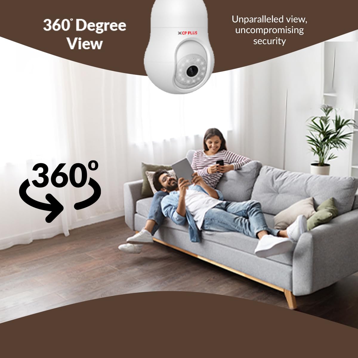 CP PLUS 3 MP Resolution Smart Wi-fi Bulb Security Camera | 360° View | 2 Way Talk | Motion Tracking & Detection Alert | Built-in Siren | Advanced Night Vision | IR Distance 15 Mtr. | CP-T31A - Image 9