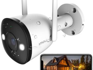 Imou 2K 3MP Outdoor Security Bullet CCTV Camera, Color Night Vision, Human Detection, Up to 512GB SD Card, IP67 Weatherproof, Spotlight, Audio Recording, WiFi & Ethernet Connection, Alexa Enabled