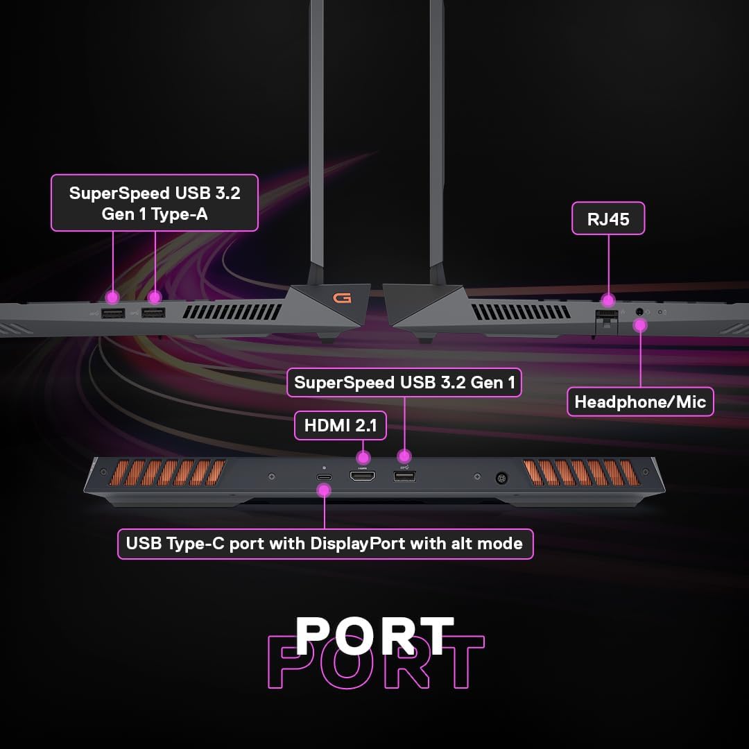 Dell G-series-15-5530-laptop - 15.6-inch FHD, Intel Core i5-13450HX, 16GB DDR5 RAM, 1TB SSD, NVIDIA GeForce RTX 3050, Orange Backlit Keyboard & G-Key, Windows 11 Home, Dark Shadow Gray, 2.65 Kg - Image 5