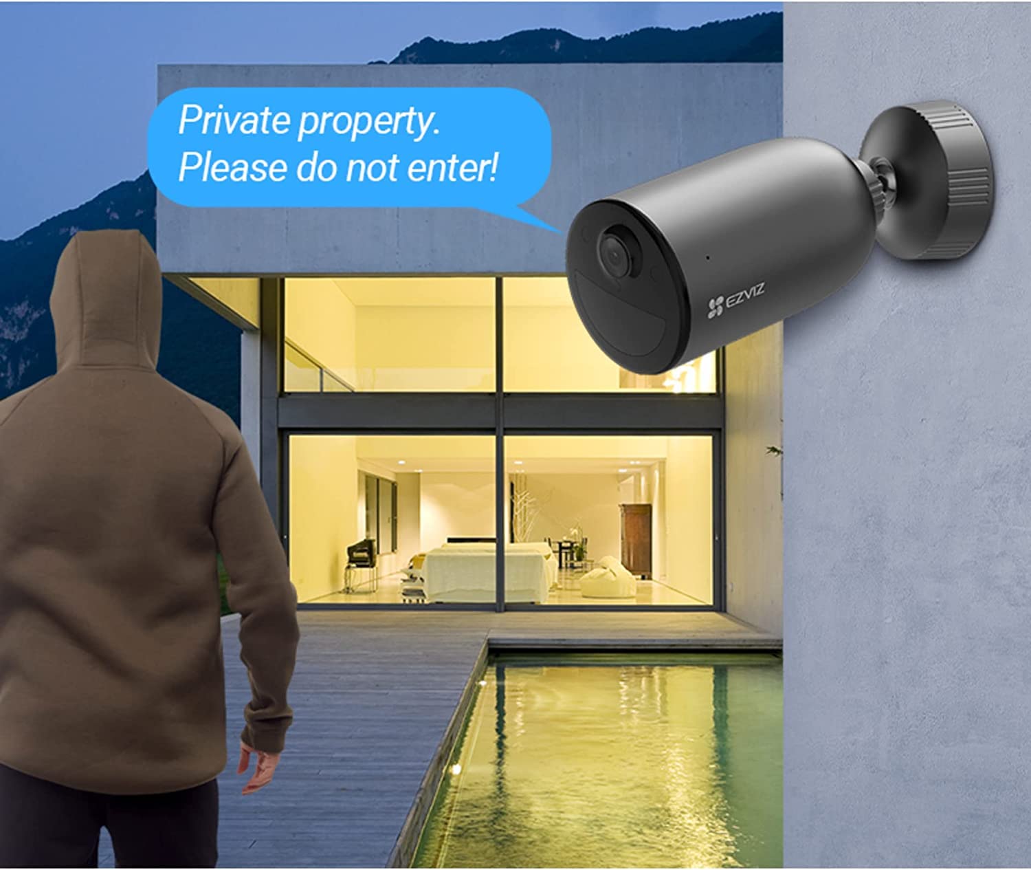 Ezviz WiFi Camera, Outdoor Security Camera, 2K Wireless Battery Powered CCTV Camera, Color Night Vision, 2-Way Talk, Human Detection, Active Defense, Weatherproof, 256G SD/iCloud Storage, Alexa, EB3 - Image 4