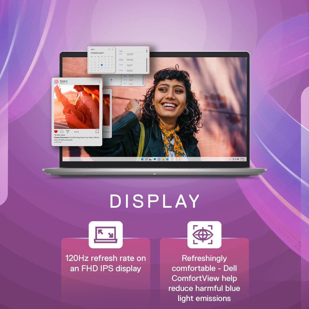 Dell 15, Intel Core i3-1305U, 13th Gen, 8GB DDR4, 512GB SSD, FHD, 15.6"/39.62cm, 120Hz, Windows 11, MS Office 21, Titan Grey, 1.69KG, 250 nits Display, McAfee 15 Month, Thin & Light Laptop - Image 3