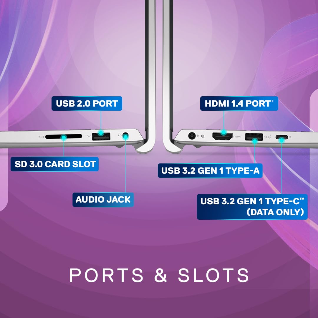 Dell 15, Intel Core i3-1305U, 13th Gen, 8GB DDR4, 512GB SSD, FHD, 15.6"/39.62cm, 120Hz, Windows 11, MS Office 21, Titan Grey, 1.69KG, 250 nits Display, McAfee 15 Month, Thin & Light Laptop - Image 8
