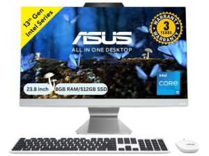 ASUS A3402, 23.8" FHD, 13th Gen, Intel Core i5-1335U, All-in-One PC (8GB RAM/512GB SSD/Windows 11/Office 2021/Black/5.4 Kg) with Wireless Black Keyboard & Mouse, 3 Years Warranty, A3402WVA-BPC002WS